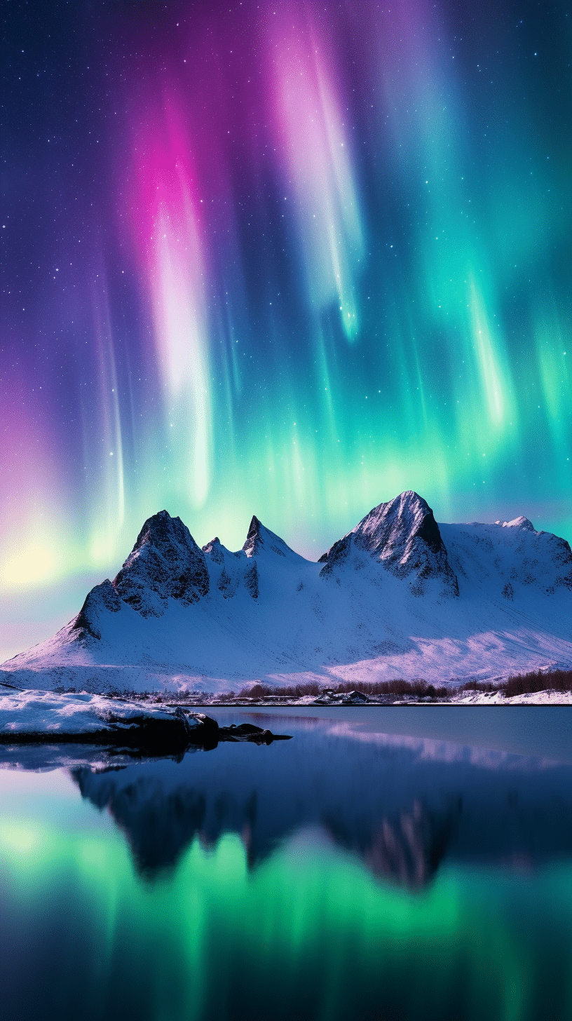 Northern Lights Over Mountain Range - Aestheticwallpapers.com